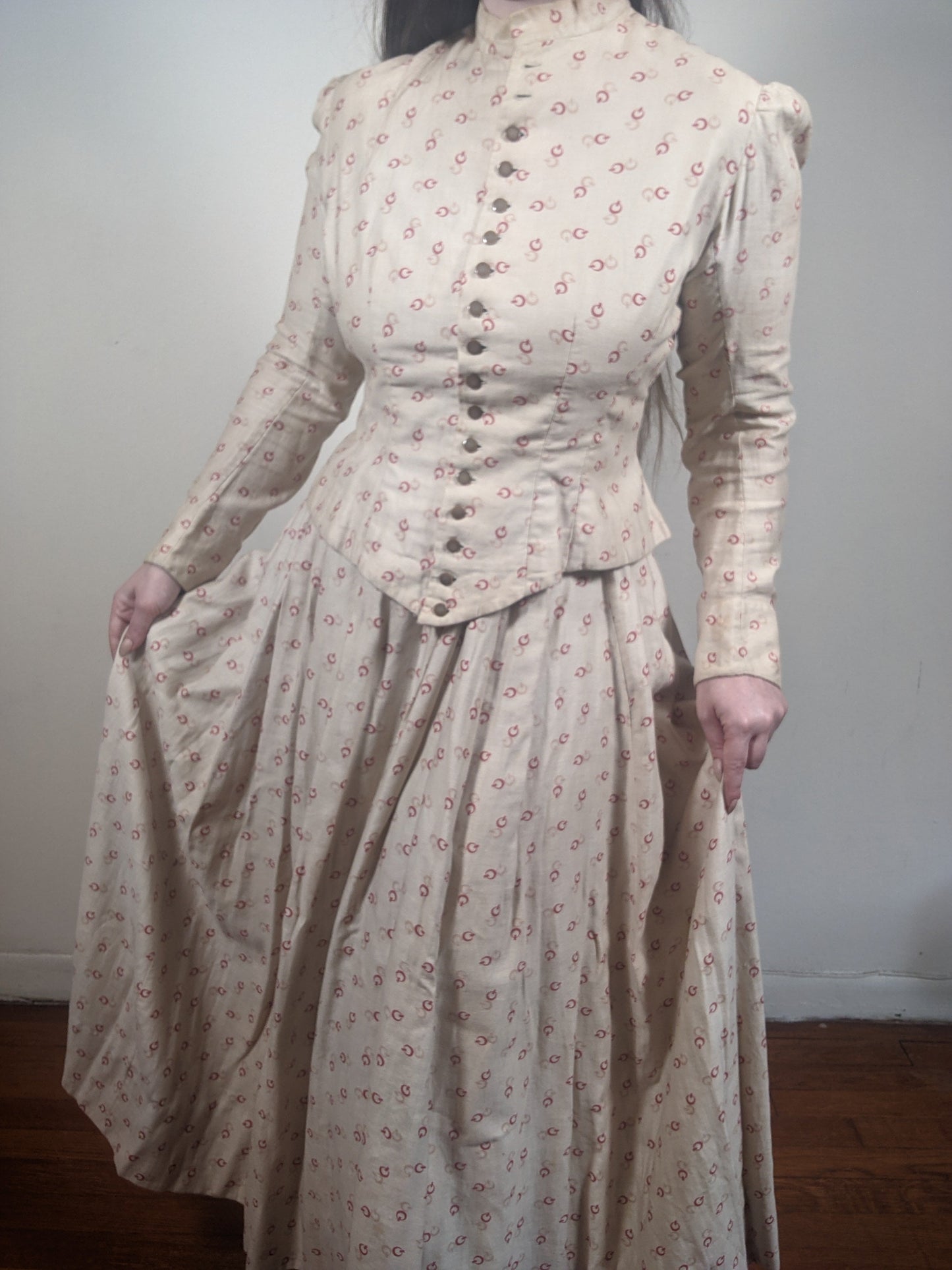 1880s Soft Cotton Printed Dress