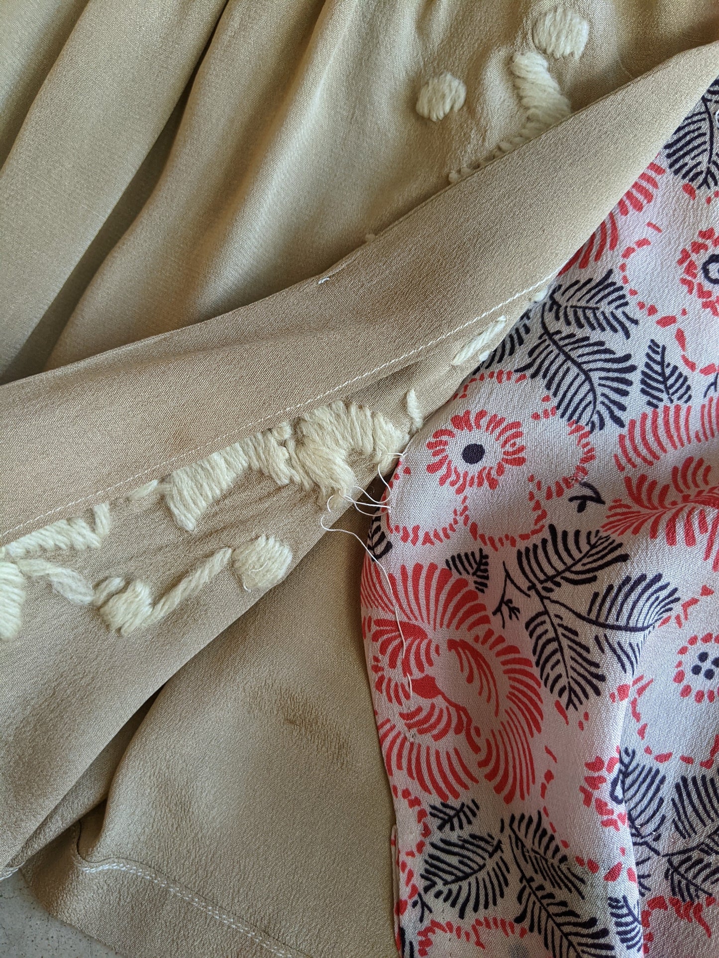 1920s Silk Floral Dress