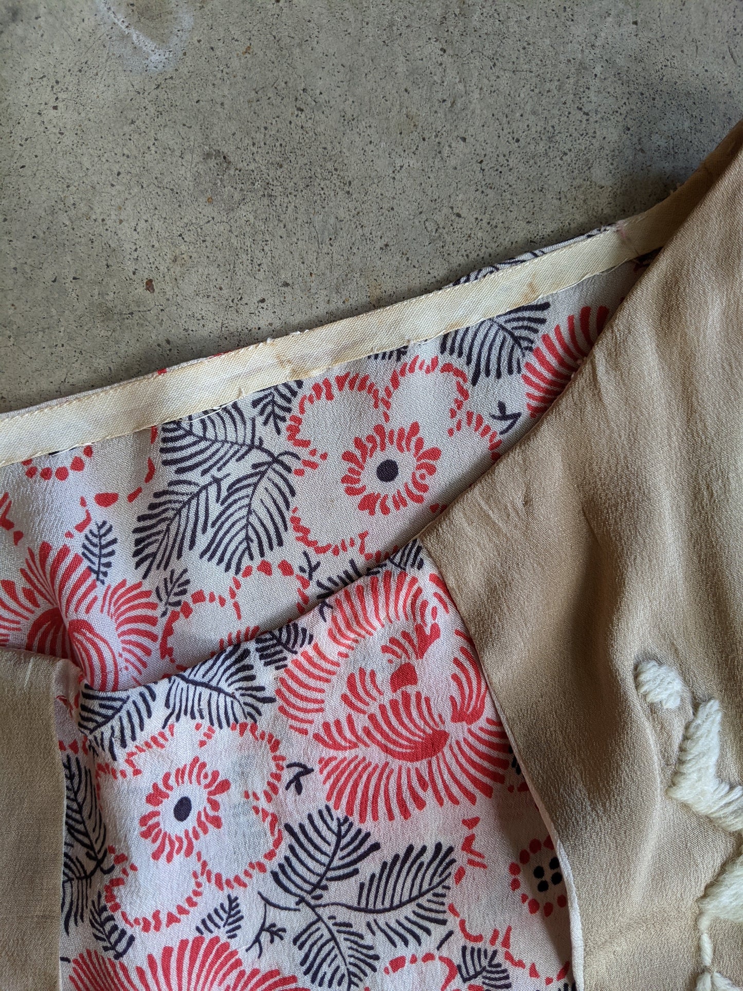 1920s Silk Floral Dress