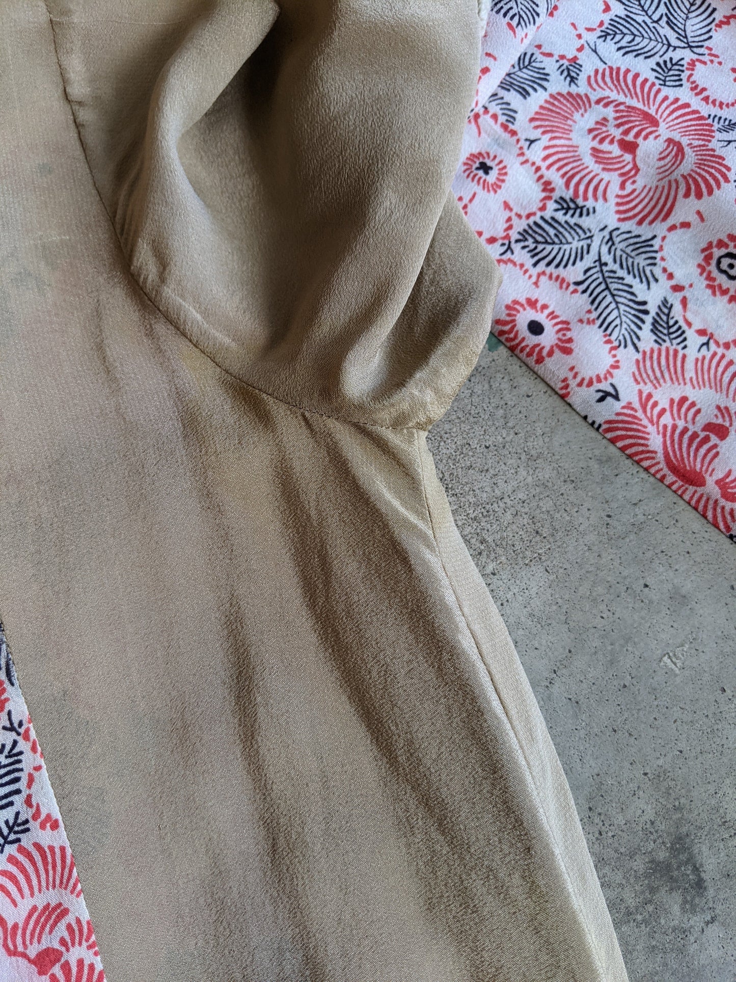 1920s Silk Floral Dress