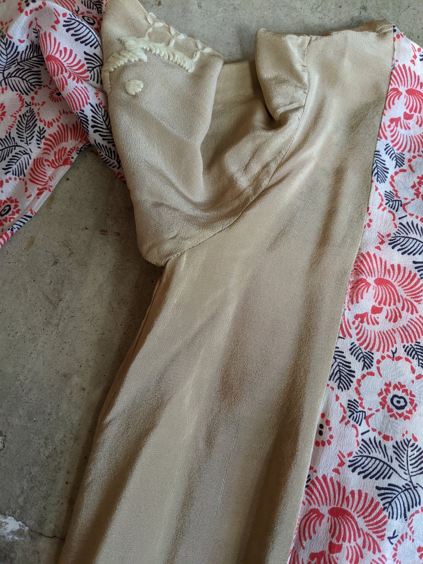 1920s Silk Floral Dress