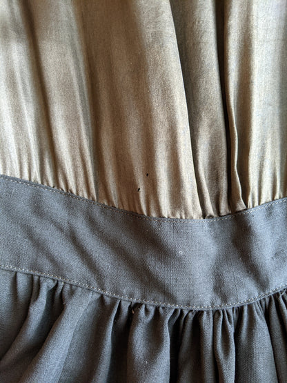 1910s Black Silk + Wool Dress
