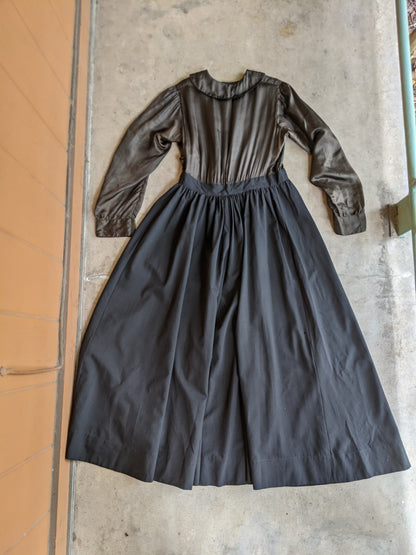 1910s Black Silk + Wool Dress