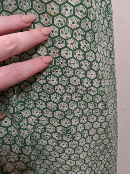 1930s Rayon Spiderweb Novelty Print Dress