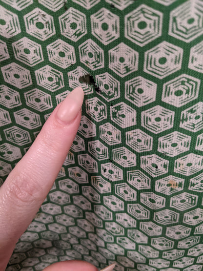 1930s Rayon Spiderweb Novelty Print Dress
