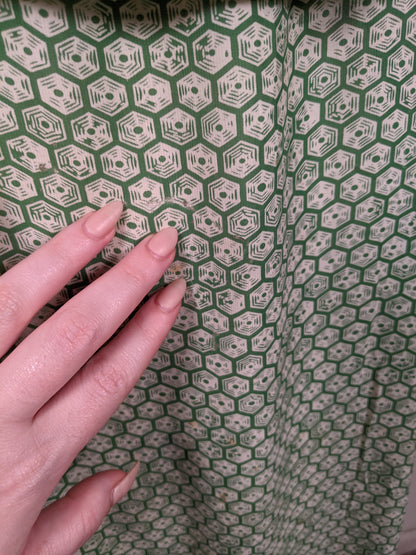 1930s Rayon Spiderweb Novelty Print Dress
