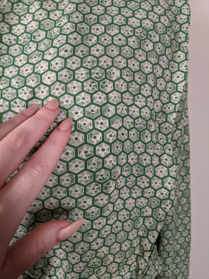 1930s Rayon Spiderweb Novelty Print Dress