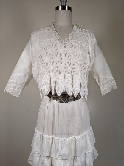 1910s Flower Motif Lingerie Dress