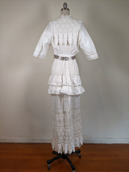 1910s Flower Motif Lingerie Dress