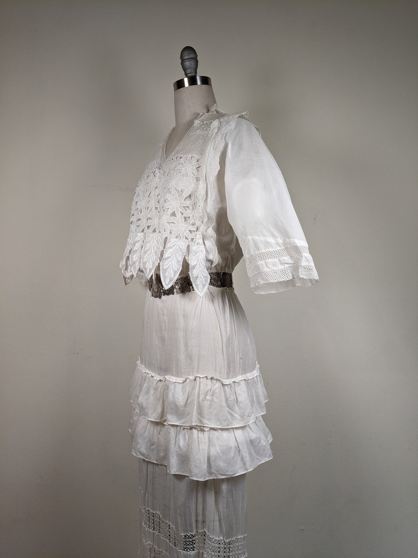 1910s Flower Motif Lingerie Dress