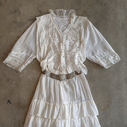 1910s Flower Motif Lingerie Dress