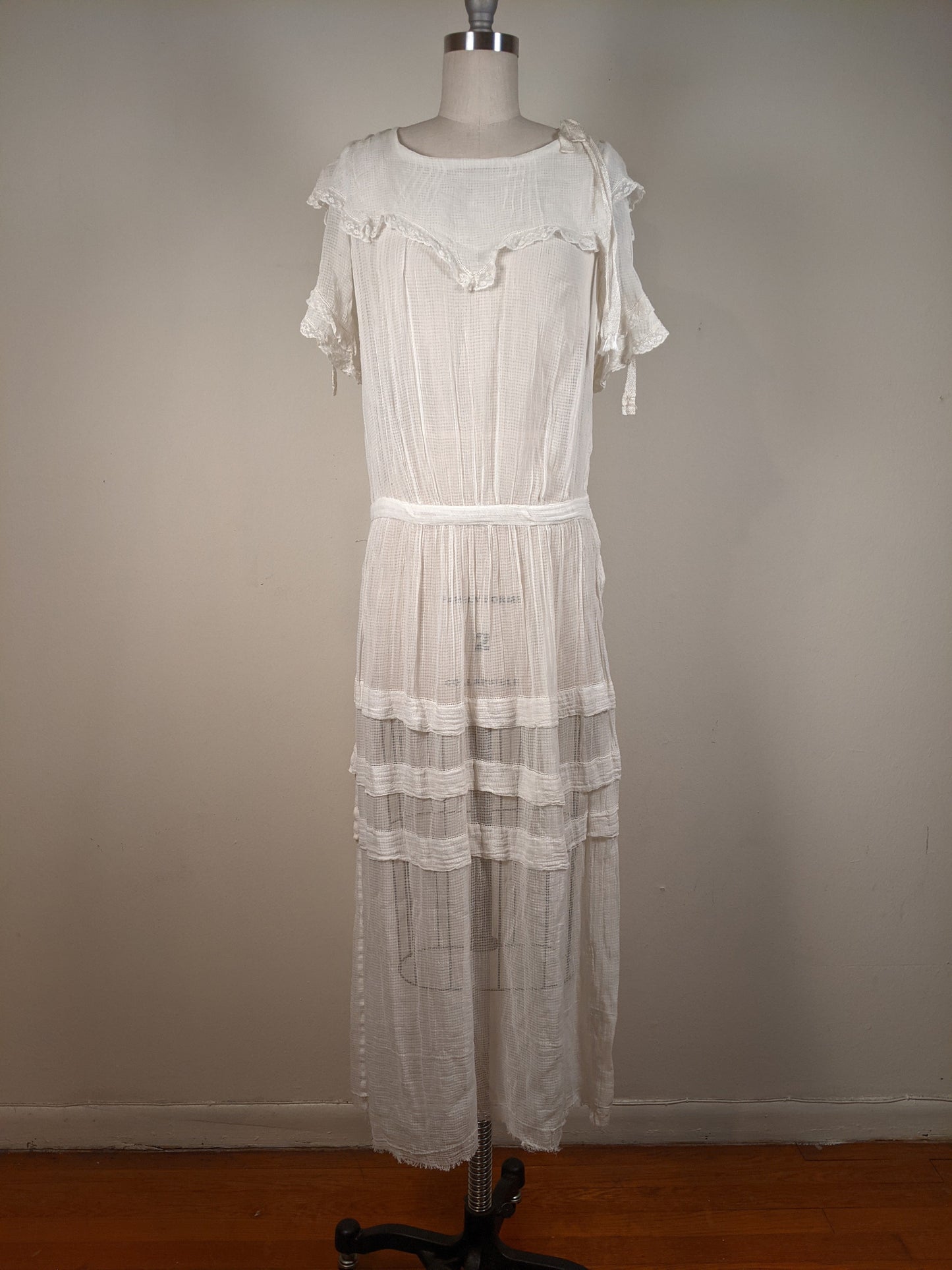 C. 1920s Cotton Gauze Dress