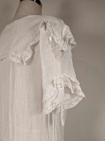 C. 1920s Cotton Gauze Dress