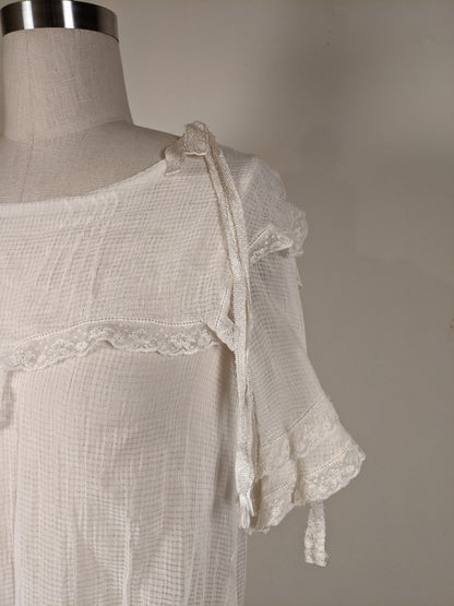 C. 1920s Cotton Gauze Dress