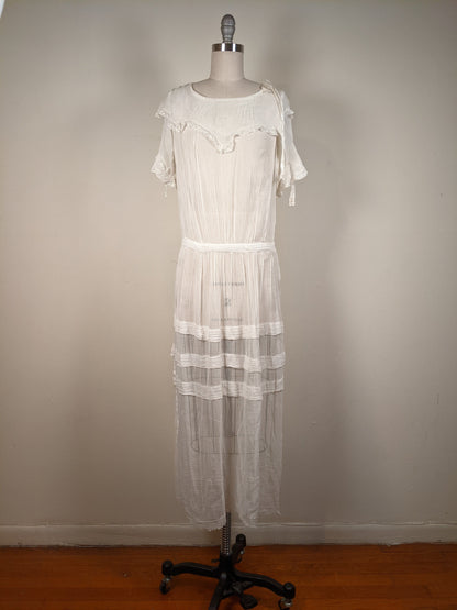 C. 1920s Cotton Gauze Dress
