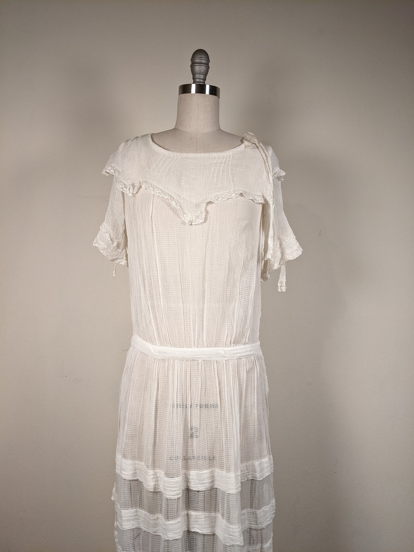 C. 1920s Cotton Gauze Dress