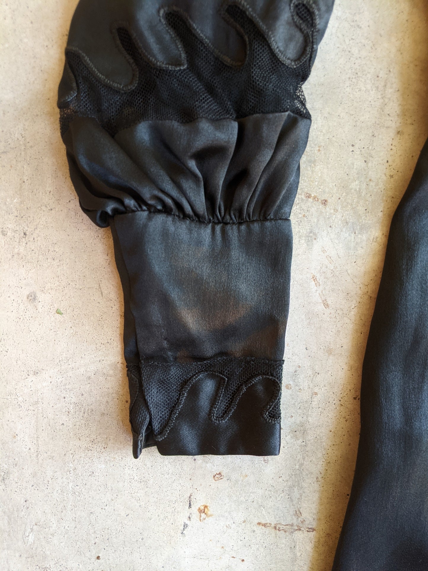 1930s Inky Black Silk Dress | XS-S