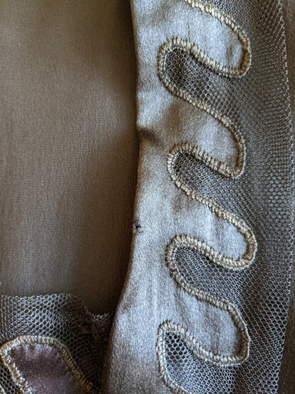 1930s Inky Black Silk Dress | XS-S