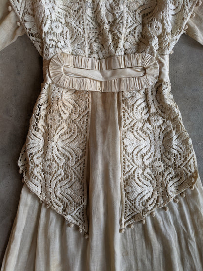 Early 1910s Crochet Lace Dress