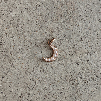 1910s Crescent Moon Seed Pearl Charm