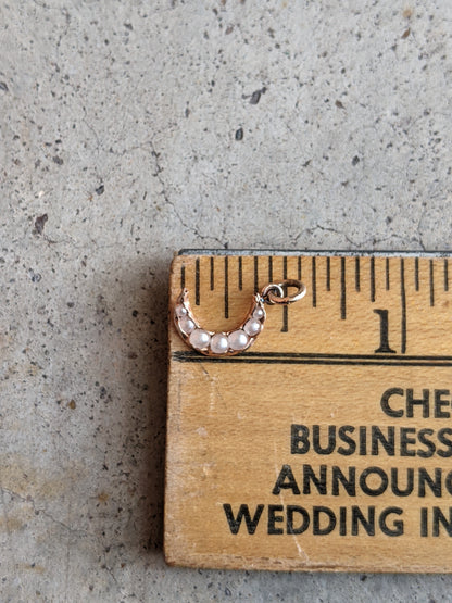 1910s Crescent Moon Seed Pearl Charm