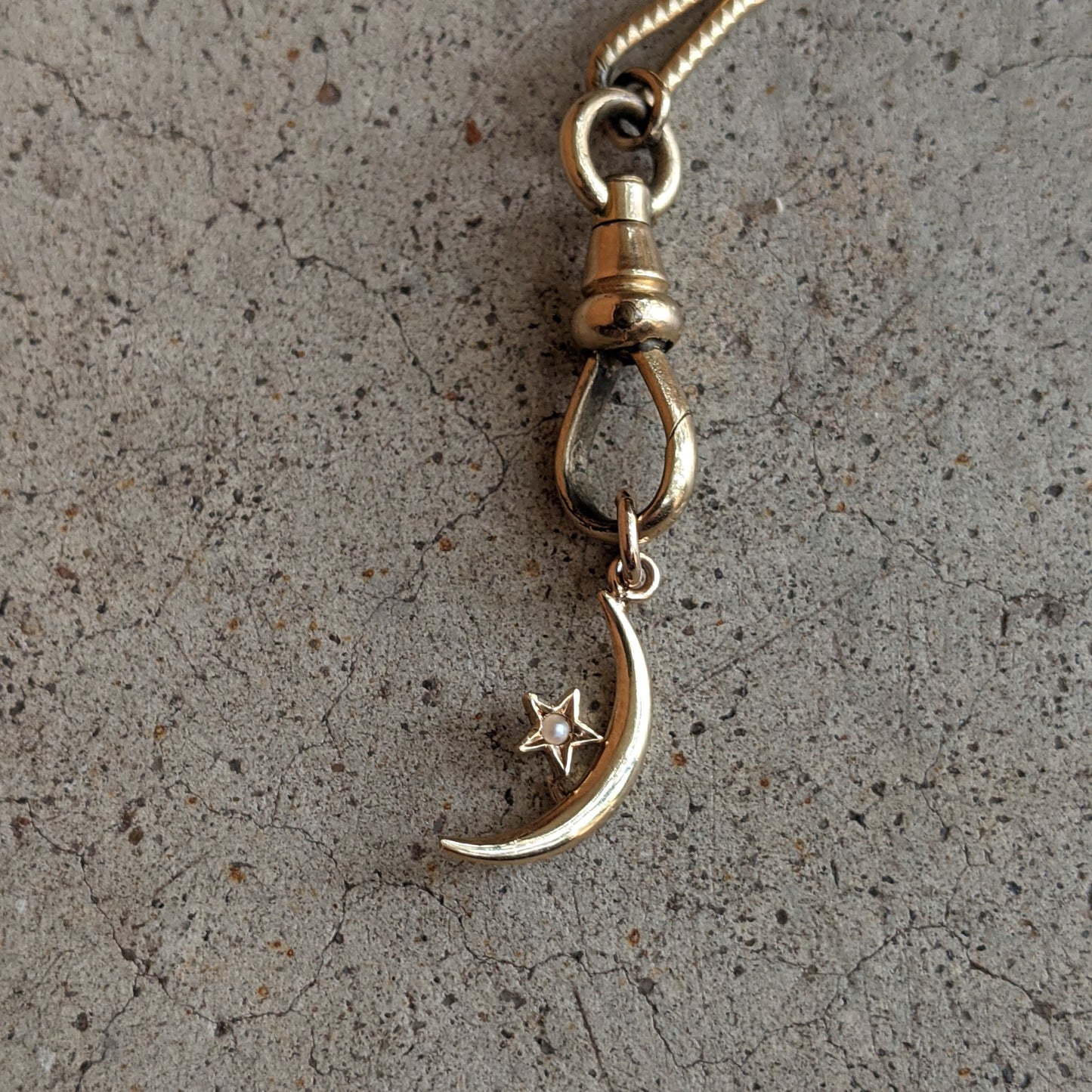 1910s 10k Gold Moon + Star Charm
