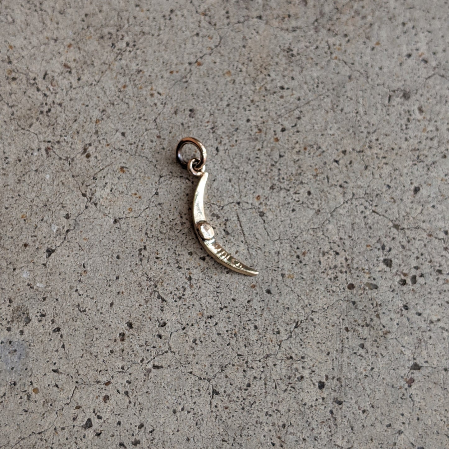 1910s 10k Seed Pearl Moon Charm