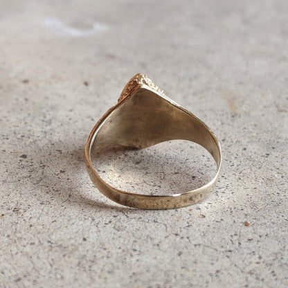 14k Gold Celestial Signet Ring c. Turn of the Century