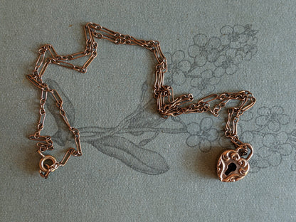 1900s-1910s Heart Padlock Necklace