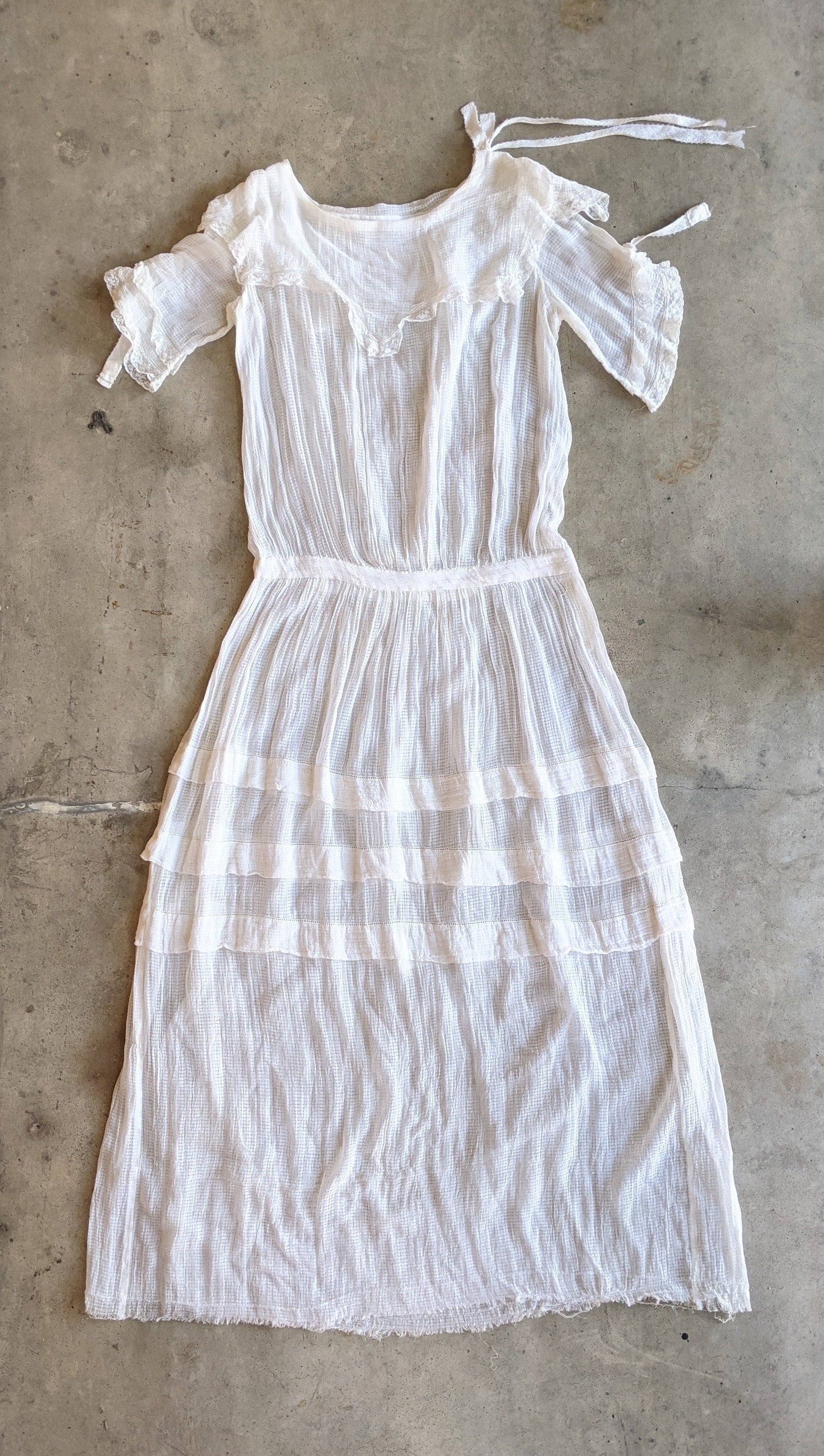 C. 1920s Cotton Gauze Dress