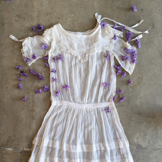 C. 1920s Cotton Gauze Dress