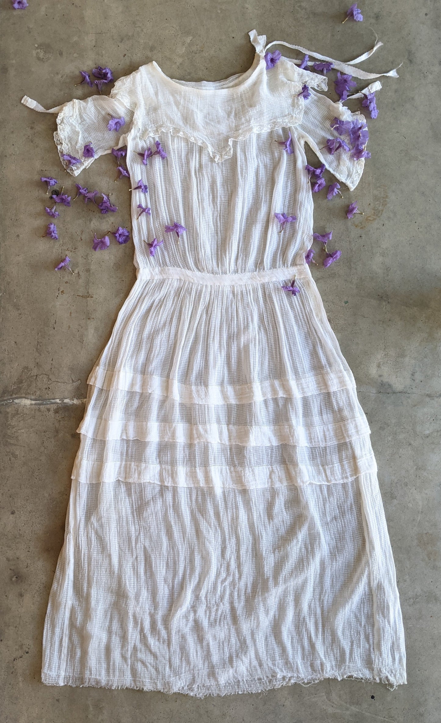 C. 1920s Cotton Gauze Dress
