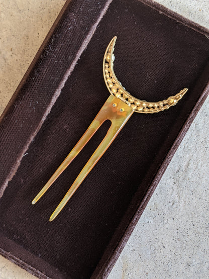 1900s Crescent Moon Goddess Diana Hair Comb