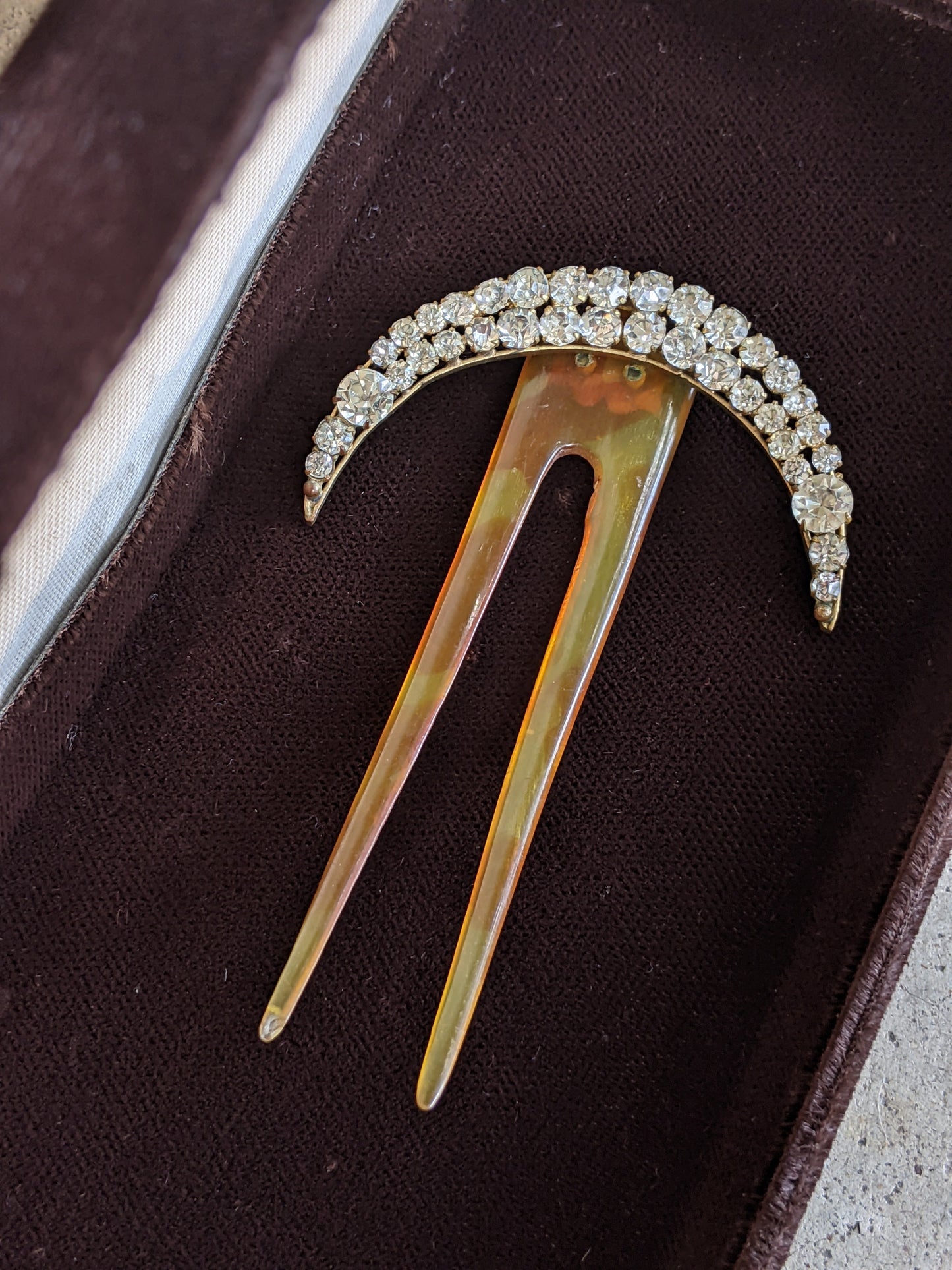 1900s Crescent Moon Goddess Diana Hair Comb
