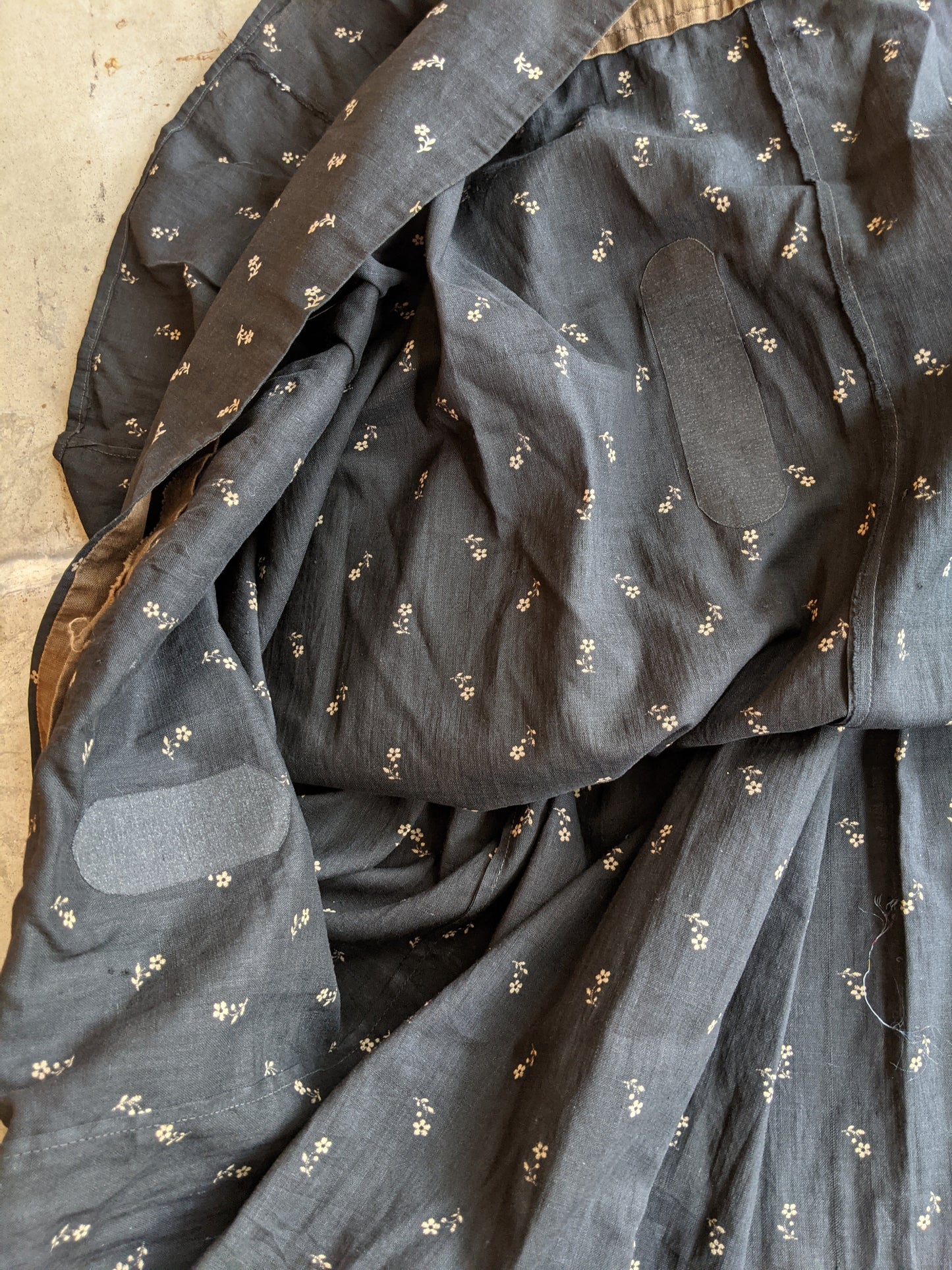 c. 1890s-1900s Dark Indigo Calico Dress
