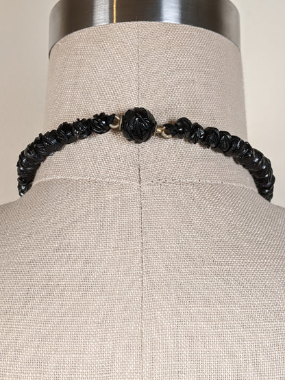c. 1860s Carved Jet Bead Necklace