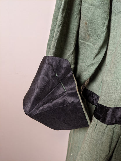 1920s Green Linen Dress