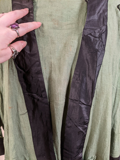 1920s Green Linen Dress