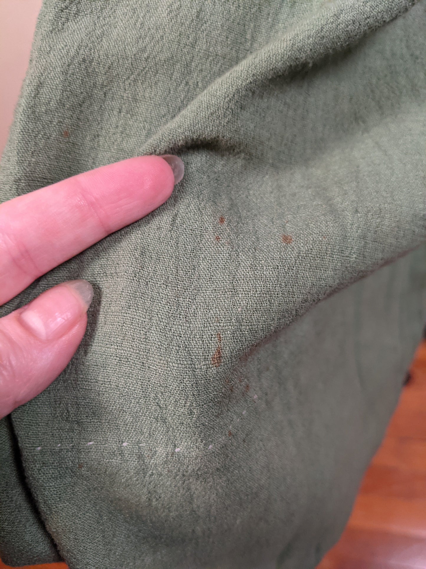 1920s Green Linen Dress
