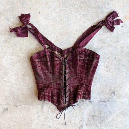 19th c. Purple Velvet Swiss Waist