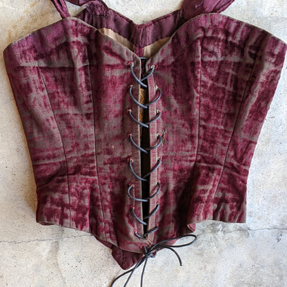 19th c. Purple Velvet Swiss Waist