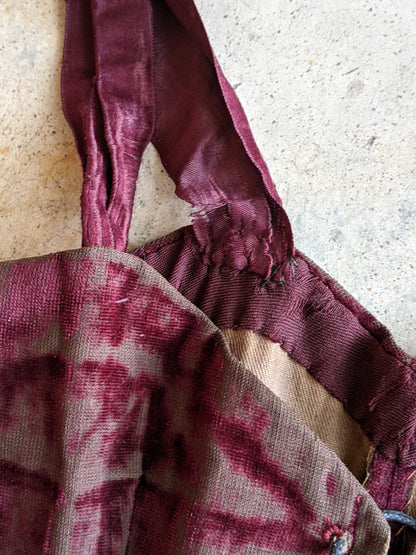 19th c. Purple Velvet Swiss Waist