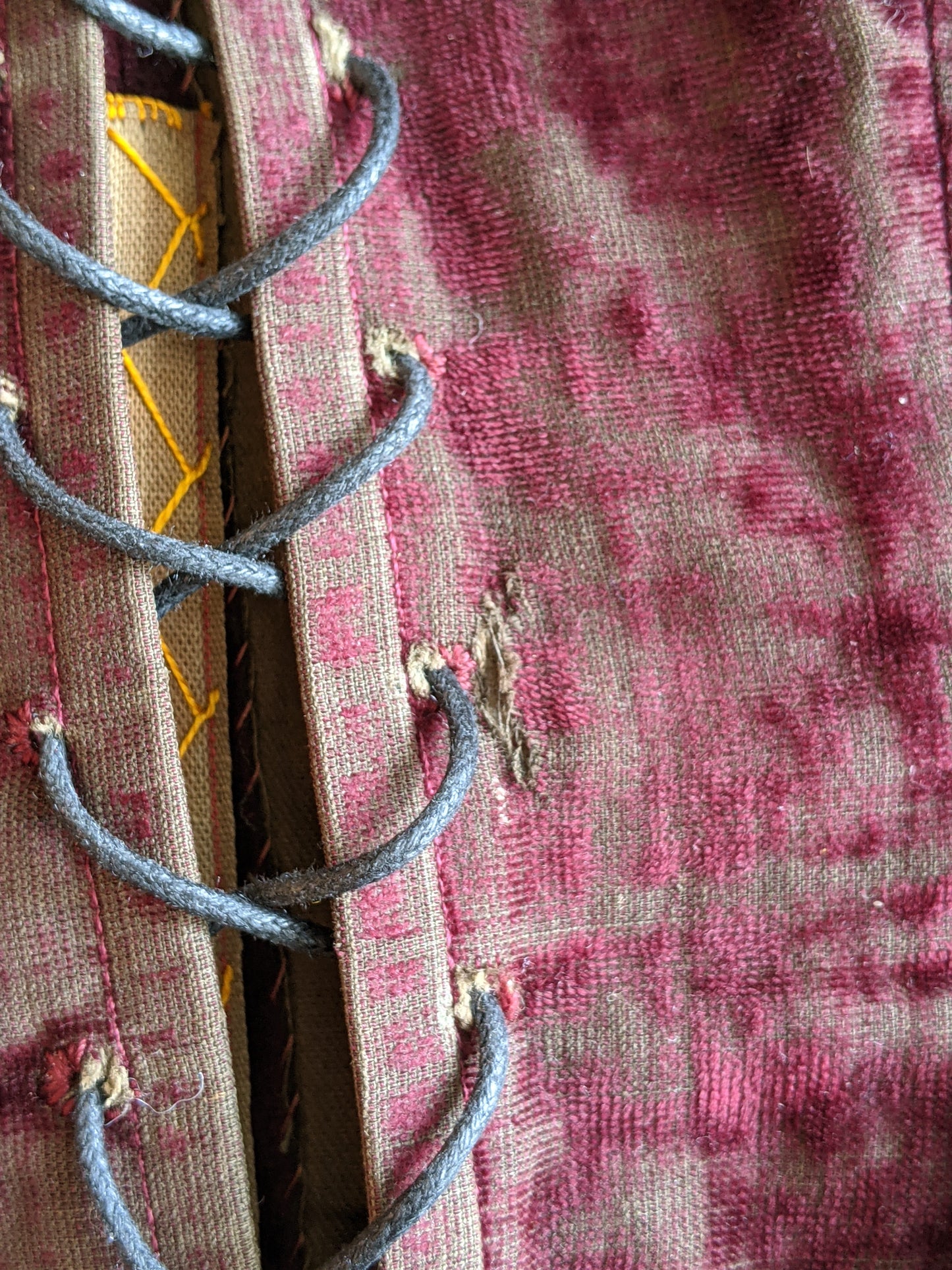 19th c. Purple Velvet Swiss Waist