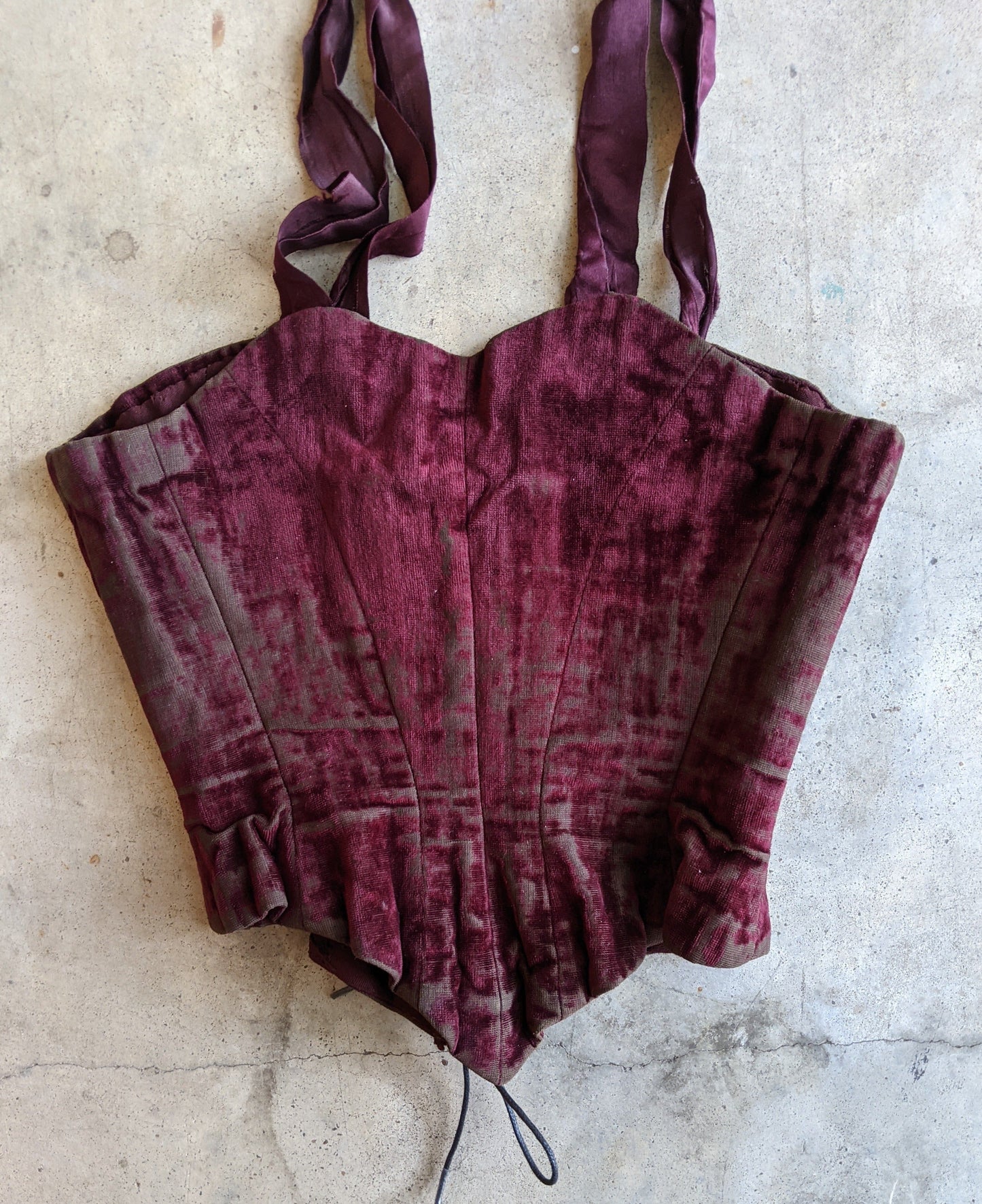 19th c. Purple Velvet Swiss Waist