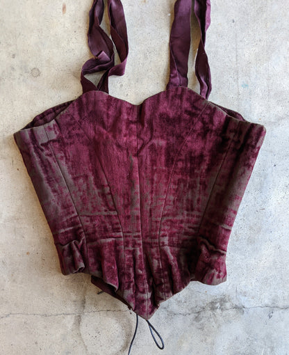 19th c. Purple Velvet Swiss Waist