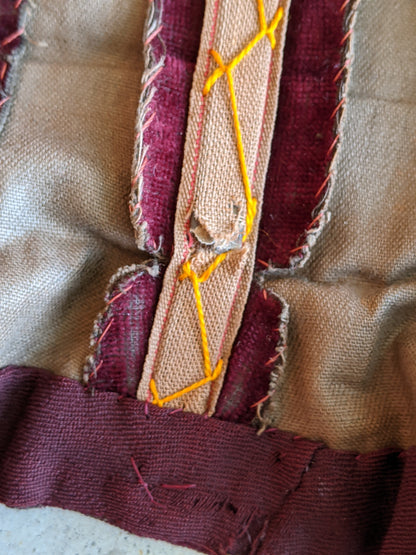 19th c. Purple Velvet Swiss Waist