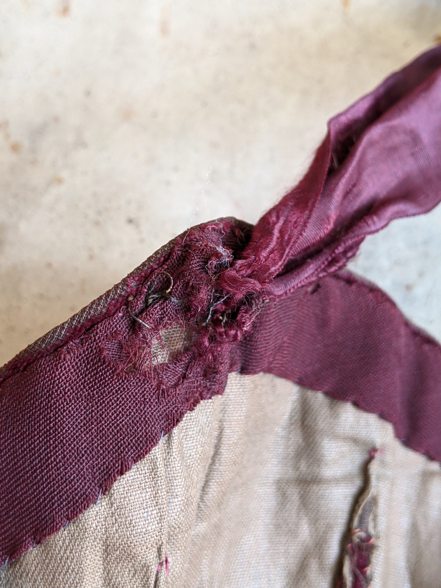 19th c. Purple Velvet Swiss Waist