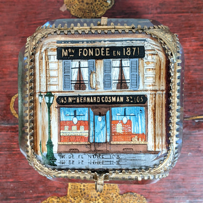 19th c. Ormolu Beveled Glass Jewelry Casket