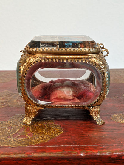19th c. Ormolu Beveled Glass Jewelry Casket