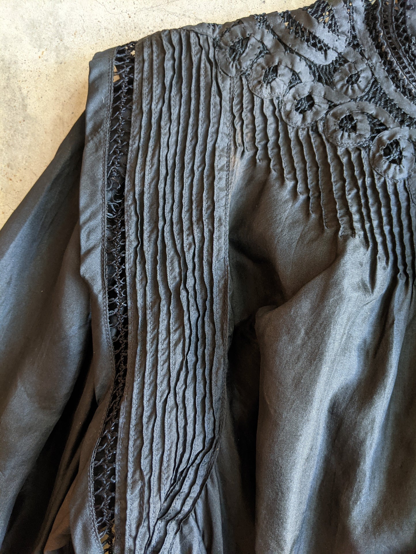 1900s Black Silk Shirt-Waist